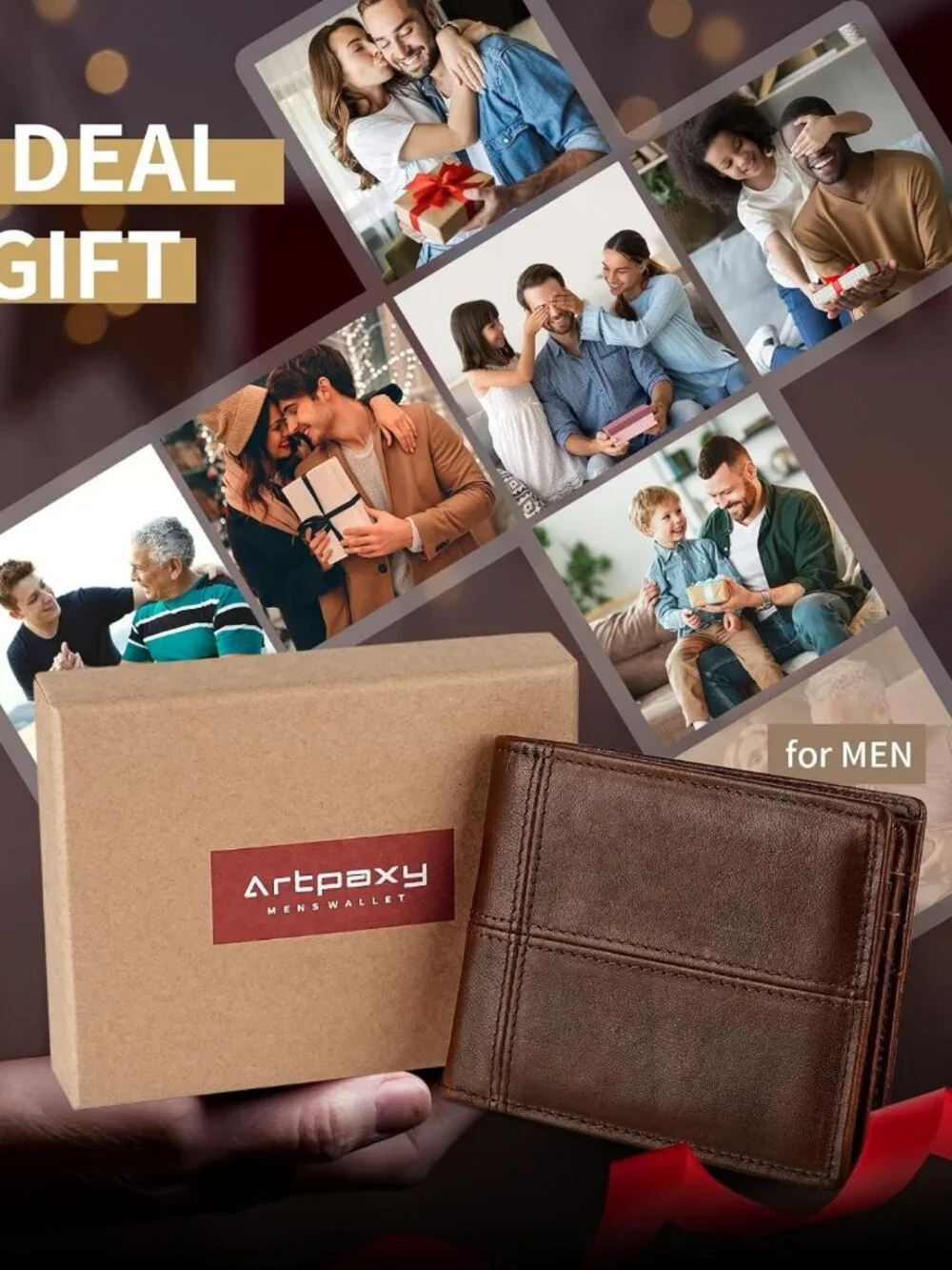 Genuine Leather Bifold Wallet for Men | RFID Blocking, 13 Card Holders, Gift Box